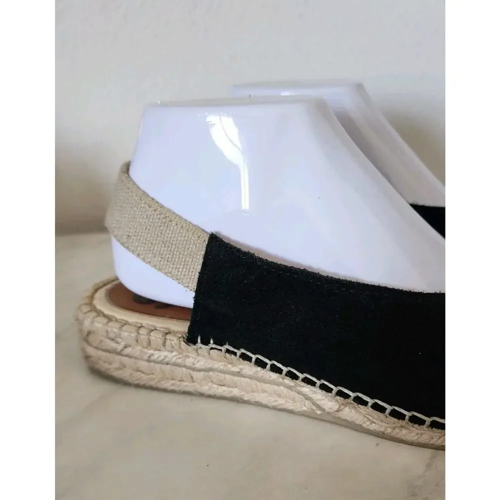 Salvi Handmade In Spain Sling Back Leather Suede Espadrille Shoes 39 EU/US 8.5